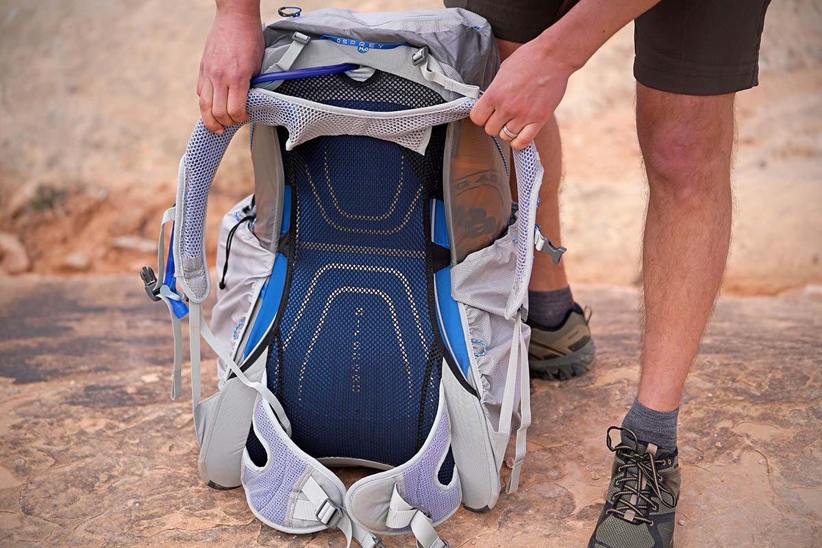 Osprey Levity 60 ultralight backpack (suspended mesh back panel)